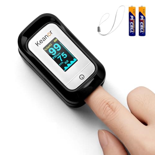 Keanor Pulse Oximeter, Oxygen Meter Finger Monitor with Alarm & PI, Finger Pulse Oximeter for SpO2 Blood Oxygen Saturation & Heart Rate, Portable...