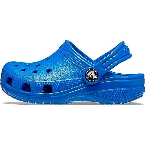 Crocs Unisex-Child Classic Clogs, Blue Bolt, 13 Little Kid