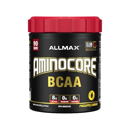 ALLMAX AMINOCORE BCAA Powder for Workout Muscle Recovery & Increased Endurance - Sugar Free, No Fillers 8.18 Grams Bcaas Amino Acids, B Vitamins...