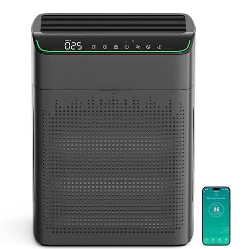 MERONTE Air Purifiers for Large Room Home Up to 1690ft² with Air Quality Sensor and Wi-Fi Smart Control, HEPA Air Purifier Filter with Double Sided...