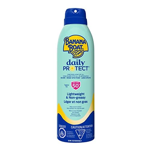 Banana Boat Daily Protect Sunscreen Spray SPF 50+ Broad Spectrum| Everyday Sunscreen, Lightweight, Fragrance Free, Non-Greasy, Quick Absorbing,...