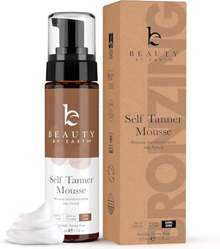 Self Tanner Tanning Mousse - USA Made with Natural & Organic Ingredients, Sunless Tanner for Natural Looking Dark Fake Tan, Non Toxic Tanning Foam...