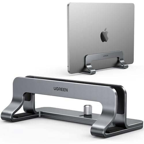 UGREEN Vertical Laptop Stand Holder Mount for Desk, Riser Adjustable Aluminum Compatible with MacBook Pro Air, Ideapad, Surface Book, Chromebook Up...