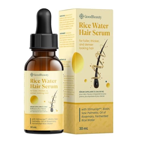 Sérum de croissance capillaire à l'eau de riz – Traitement anti-chute et renforcement des racines à l'huile de romarin, aloe vera – Apaise le cuir chevelu, non gras, naturel...