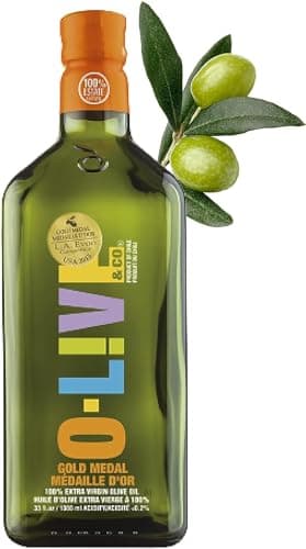 O-Live & Co. - Gold Medal Winner Extra Virgin Olive Oil, Cold Pressed, (1 Liter, Mild & Fruity) Premium Olive Oil Ideal for Cooking or for Salad...