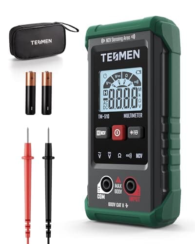 TESMEN TM-510 Digital Multimeter, 4000 Counts, Smart Measurement, Auto-Ranging Voltmeter; Voltage Tester with Non-Contact Voltage Function,...