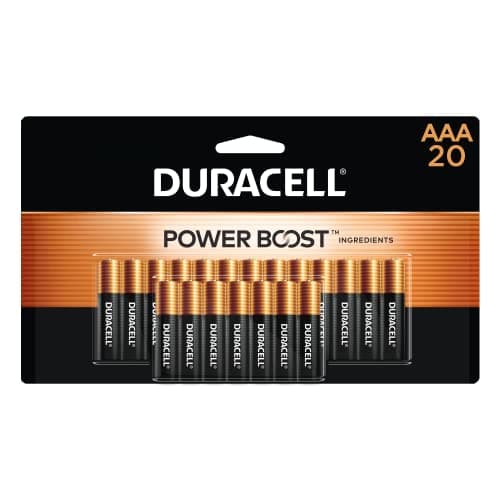 Duracell Coppertop AAA Batteries 20 Count (Pack of 1) with Power Boost Ingredients, Triple A Battery for Household and Office Devices, Alkaline AAA...