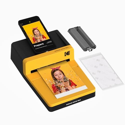 KODAK Dock Era 4x6'' Desktop Photo Printer, 10 Sheets, Docking & Bluetooth Smartphone Printer for iPhone & Android, Instant Color Prints, 4PASS Dye...