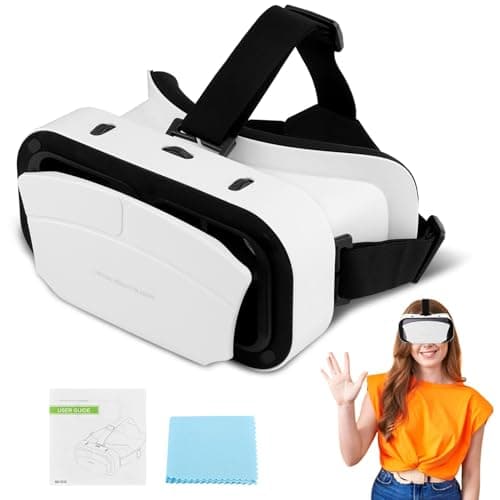 Virtual Reality Goggles, 3D VR Glasses Adjustable VR Virtual Reality Headset with Wide Angle Lens, Universal 3D VR Headset for Kids Adults, HD...