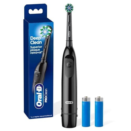 Oral B Pro Clean Battery Toothbrush, Deep Clean - Black, 1 Toothbrush, 1 Brush Head, Built-in Timer and batteries included