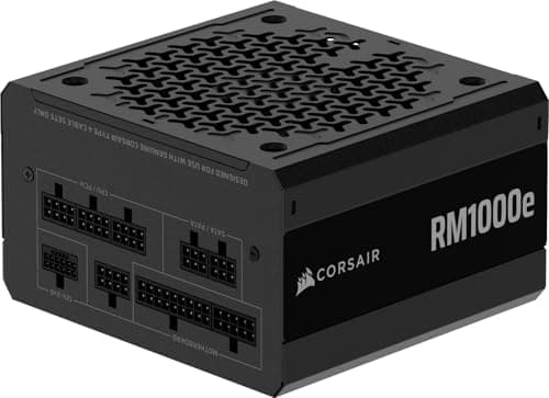 CORSAIR RM1000e (2025) Fully Modular Low-Noise ATX Power Supply with 12V-2x6 Cable – ATX 3.1 & PCIe 5.1 Compliant, Cybenetics Gold Efficiency,...