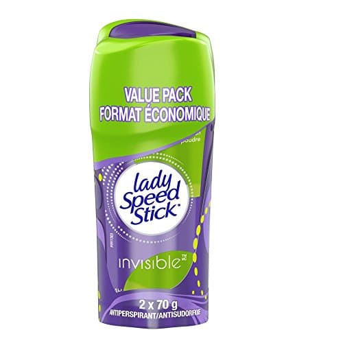 Lady Speed Stick Invisible Solid Antiperspirant Deodorant, Powder Fresh, 2 x 70g Twin Pack – 24-Hour Odour & Wetness Protection, No White Marks,...