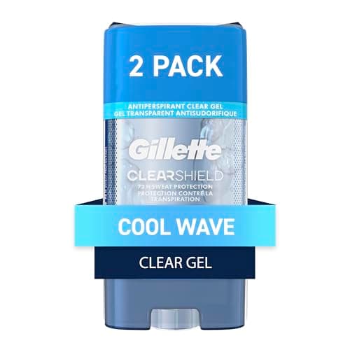 Gillette Clear Gel Antiperspirant and Deodorant for Men Cool Wave, 108g (Pack of 2)