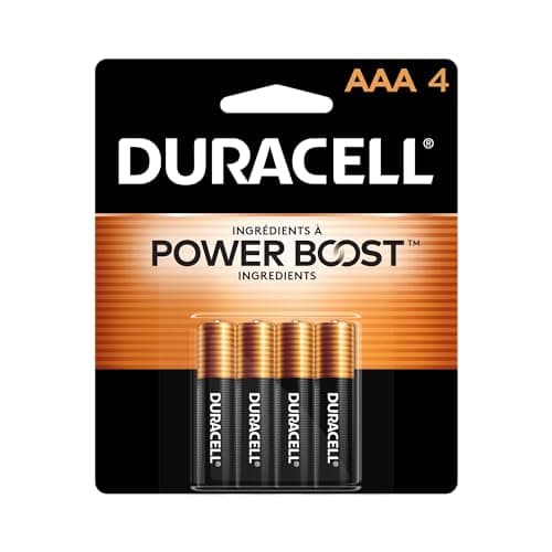 Duracell Coppertop AAA Batteries with Power Boost Ingredients, Triple A Batteries, 4 Count (Pack of 1) for Household and Office Devices, Alkaline...