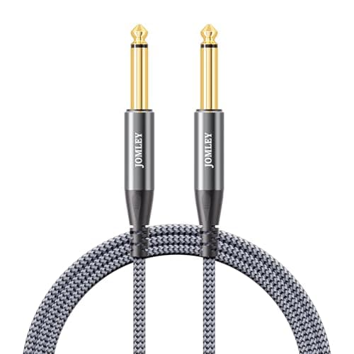 JOMLEY Câble de guitare TS 1/4" 3,3 pieds, câble d'instrument audio TS mono 6,35 mm vers quart de pouce pour guitare, basse, table de mixage, amplificateur, haut-parleur