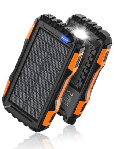 Solar Charger, Power Bank, 42800mAh Portable Charger Power Bank External Battery Pack 5V3.1A Qc 3.0 Fast Charger Built-in Super Bright Flashlight...