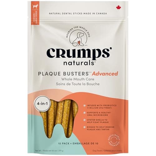 Crumps' Naturals, Plaque Busters Advanced - Whole Mouth Care Dental Sticks, 270 g, Dog Treats