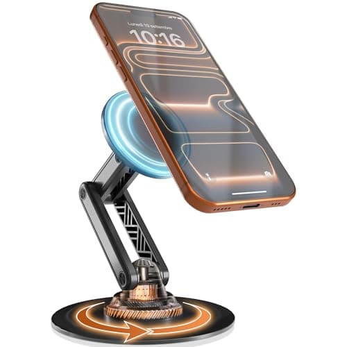 COOPER Mag360, Magnetic Phone Stand for Desk Compatible with MagSafe Phone Holder, 360° Adjustable, iPhone Desk Stand for iPhone 17 Pro...