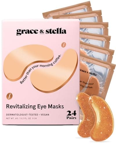 grace and stella Eye Patches with Caffeine - Under Eye Patches for Puffy Eyes - Revitalizing Under Eye Mask - Eye Pads with Niacinamide &...
