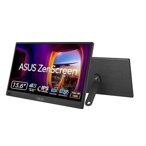 ASUS ZenScreen 16” Portable USB Monitor (MB169CK) - Full HD, IPS, Dual USB-C, Eye Care, Flicker Free, Blue Light Filter, Anti-Glare Surface, 360°...