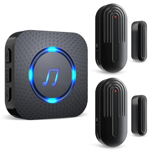Door Chime,SanJie Wireless Door Sensor Chime When Opens,Entry Alarm for Business/Home/Kids,500 FT Range,26 Chimes 5 Adjustable Volume Ringer...