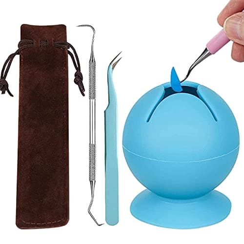Kettion Silicone Vinyl Weeding Tool Kit, Suction Vinyl Weeding Scrap Collector Holder, Tweezer and Hook Weeding Tools for Vinyl Disposing, Machine...
