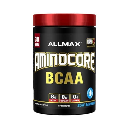 ALLMAX AMINOCORE BCAA Powder for Workout Muscle Recovery & Increased Endurance - Sugar Free, No Fillers 8.18 Grams Bcaas Amino Acids, B Vitamins...
