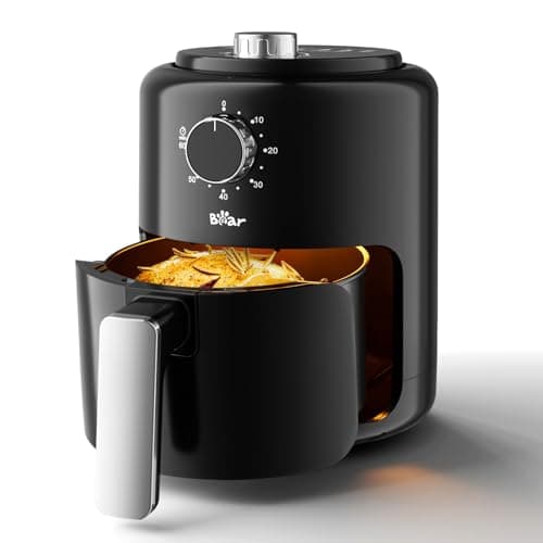 Bear Small Air Fryer 2.1 QT, Mini Airfryer Adjustable Time&Temp Control, Compact Size Space Saving for 1-2 People Quick Healthy Meals Snack in...