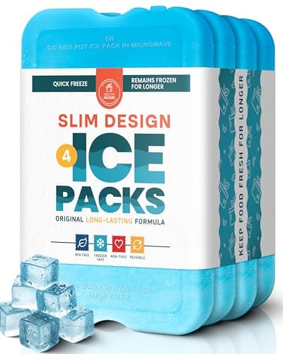 Healthy Packers Ice Packs for Lunch Boxes & Coolers - Freezer Packs - Original Cool Pack | Cooler Accessories for Beach, Camping & Fishing | Slim &...