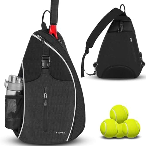 Tennis Bag, Tennis Racket Bag Crossbody Water Resistant for Men Women, Holds Tennis Badminton Squash Pickleball Rackets