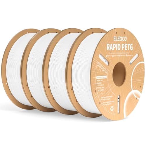 ELEGOO Rapid PETG Filament 1.75mm White 4KG, 3D Printer Filament Max 600 mm/s High Speed Printing, Dimensional Accuracy +/- 0.02 mm Fit Most FDM...
