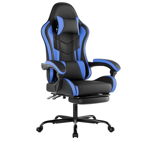 NIONIK Gaming Chair with Footrest, Ergonomic Gaming Chair Racing Style Adjustable Height High-Back PC Computer Chairs, Video Game Chairs with...
