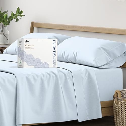 Mayfair Linen 100% Organic Cotton Percale Sheets Full Size - Cotton Percale Sheets Full, 4 Piece Full Percale Sheet Sets, Extra Soft, Cooling, 16"...