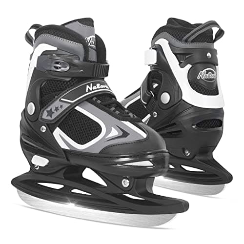 Nattork Ice Skates for Kids, Boys and Girls, Hockey Lace-Up Adjustable Skates - Soft Padding and Reinforced Ankle Support with 4 Sizes...