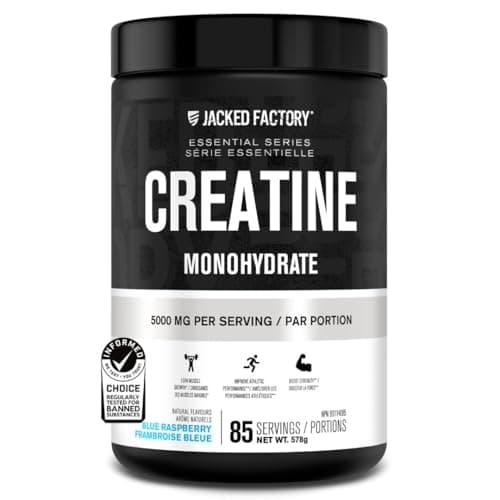 Jacked Factory Creatine Monohydrate Powder 425g - Canadian-Owned Informed Choice Certified Supplement for Increased Muscle Mass*, Improved Strength...