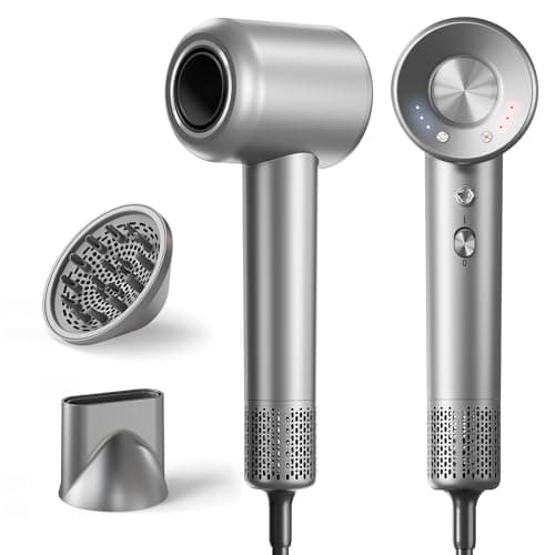 Hair Dryer, 160000 RPM High-Speed Ionic Blow Dryer with Magnetic Diffuser, Fast-Drying Hair Dryer for Women, 500M Negative Ions Frizz Control,...