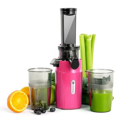 Ventray Essential Ginnie Juicer, Compact Small Cold Press Juicer, Masticating Slow Juicer with 60RPM Low Speed, Easy to Clean & Nutrient Dense,...