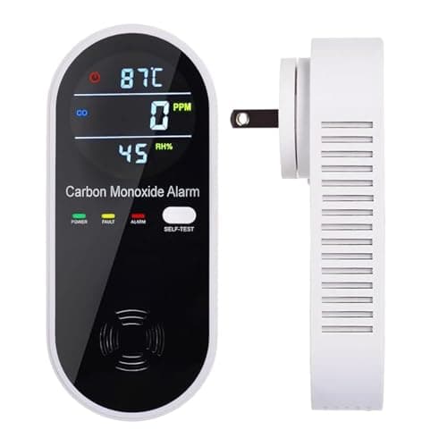 3-in-1 Carbon Monoxide Detector, Carbon Monoxide Detector Plug in Wall with Temperature & Humidity Display, CO Alarm Monitor with Color LCD...