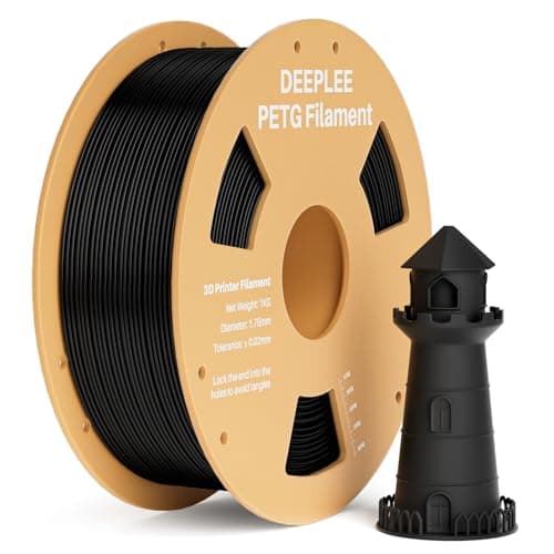 DEEPLEE Black PETG Filament 1.75mm, Neatly Wound, 1KG