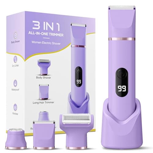 Electric Bikini Trimmer for Women - Tiovara Painless Electric Shaver,Cordless Electric Razors IPX7 Waterproof Pubic Hair Removal with USB Charge...