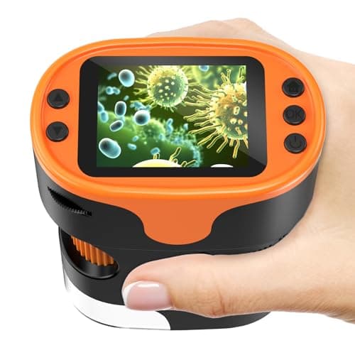 1000X Handheld Digital Microscope for Kids - 4K 2.0" Screen, Rechargeable Mini Labster Portable Pocket Scope, Includes Slides Kit - Science Gadget...