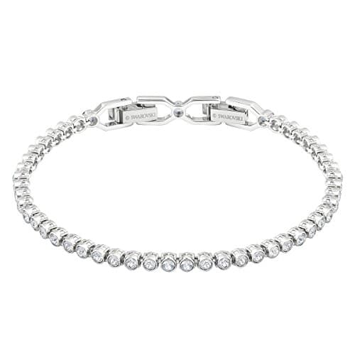 SWAROVSKI Women's Emily Tennis Style Bracelet Collection, Clear Crystals, Blue Crystals, Pink Crystals (Amazon Exclusive)