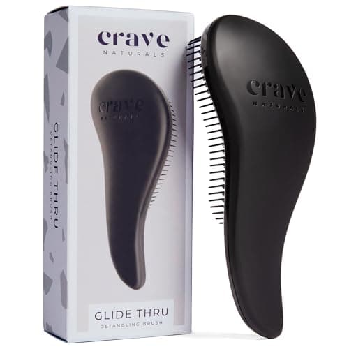 Crave Naturals Glide Thru Detangling Brush for Natural, Curly, Straight, Wet or Dry Hair - Gentle on Scalp Detangler Brush Styling Tool for Adults,...