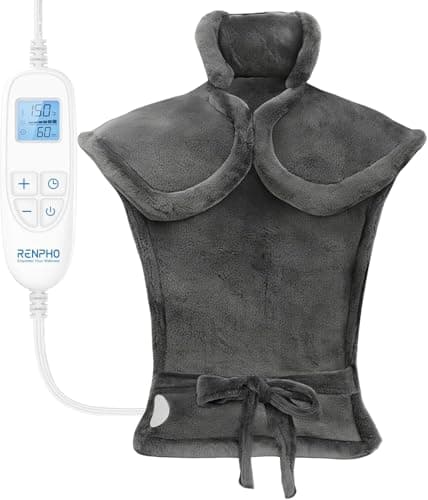 RENPHO Heating Pads Electric for Back, Neck Shoulder Heat Pad with Edge Weighted, Birthday Gifts for Women Men Mom Dad Her Him, ETL Certified,...