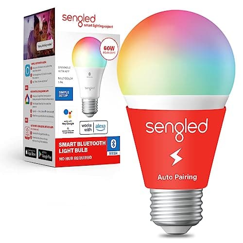 Sengled Smart Light Bulbs, Color Changing Alexa Light Bulb Bluetooth Mesh, Smart Bulbs that Work with Alexa Only, Dimmable LED Bulb A19 E26...