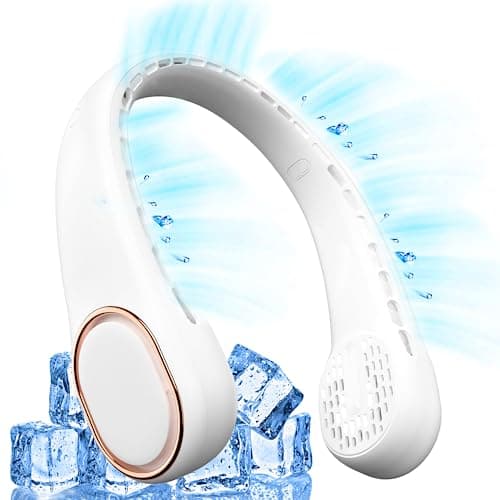Pirvlin Neck Fan, Portable Neck Fan, 360° Airflow, Ultra Quiet, 3 Speeds, 5000mAh Personal Wearable Neck Fan, Free Your Hands, Suitable for BBQ,...