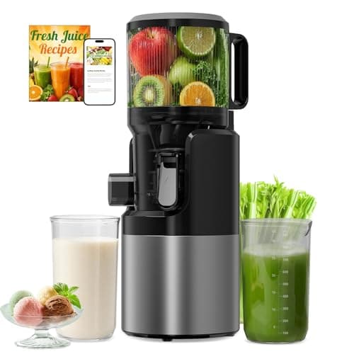Juicer Machines, Cold Press Juicer with 6" Extra-Large Feed Chute, 400W Motor, High Juice Yield, Easy to Clean, Dishwasher Safe Parts, 3-in-1 for...