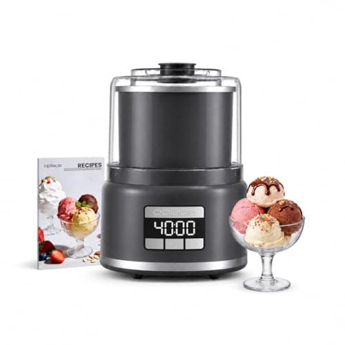 Oplace 2.1 Qt Countertop Ice Cream Maker – Make Gelato, Sorbet & Frozen Yogurt in as Little as 20–30 Minutes, Fast Cooling, Visible Feeding Port,...