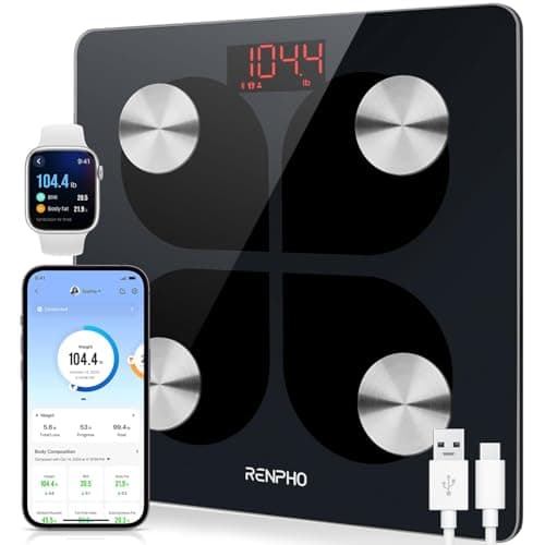 RENPHO Rechargeable Bluetooth Body Fat Scale, Elis 1 Smart Bathroom Digital Weight Scale with Smartphone App, Body Composition Monitor for Body...