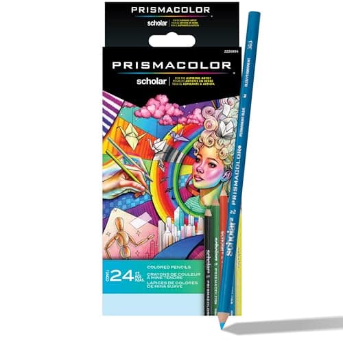 Prismacolor Scholar Coloured Pencils, Art Supplies Perfect for Sketching, Drawing, Colouring, Assorted, 24 Count